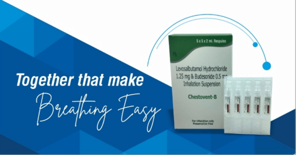 CHESTOVENT-B (Levosalbutamol Hydrochloride IP 1.25mg + Budesonide IP 0.5mg): Unveiling Uses, MOA, Benefits, and Recommended Dosage 2 CHESTOVENT B